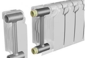 Heat dissipation of bimetallic radiators for heating one section