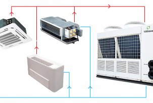 Air conditioning and refrigeration systems with chillers and fan coil units