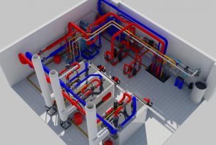 Supply ventilation systems in a gas boiler