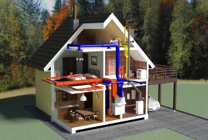 Wir rüsten Holzhäuser aus: Fenster, Isolierung, Heizung, Verkabelung