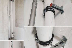 How to fix a PVC sewer pipe to a wall