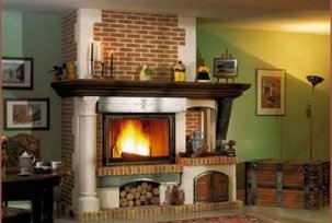 Varieties of wood burning fireplaces for a private house