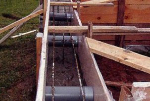 Ventilation of the foundation of a private wooden house: hole patterns and photo formwork