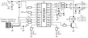 detaljert tilkoblingsskjema for GSM-modul